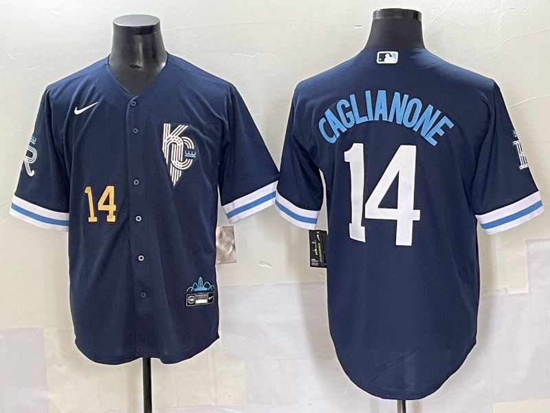 Men 2025 Kansas City Royals #14 Caglianone Blue City Edition Nike MLB Jersey style 3->kansas city royals->MLB Jersey